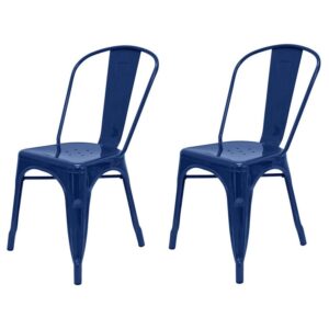 Galvanized Steel Bistro Chair Navy (1)