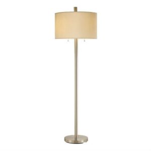 Satin Steel Floor Lamp with Shade