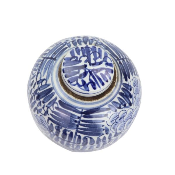 Blue and White Blooming Flower Mini Jar - Image 2