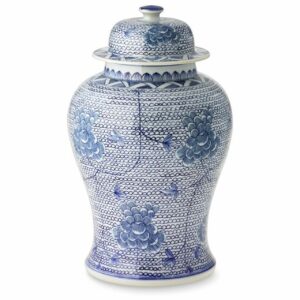 Blue and White Chain Temple Jar