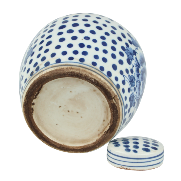 Blue and White Peony Dots Mini Jar - Image 3