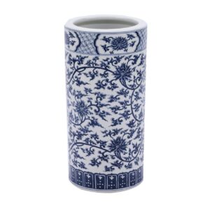 Blue and White Twisted Lotus Umbrella Stand