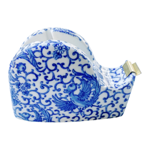 Vintage Blue and White Tape Dispenser