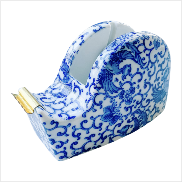 Vintage Blue and White Tape Dispenser - Image 3